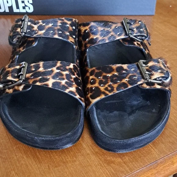 The Kooples Leopard Print Sandals genuine Lether 38 - Picture 3 of 8